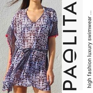 Paolita Bathing Suit Cover Up W/Pink Pom Poms